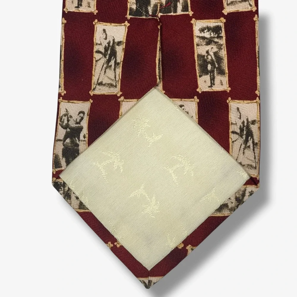 Tommy Bahama Silk‎ Necktie Mens Burgundy Golfers Checkered Designer 58